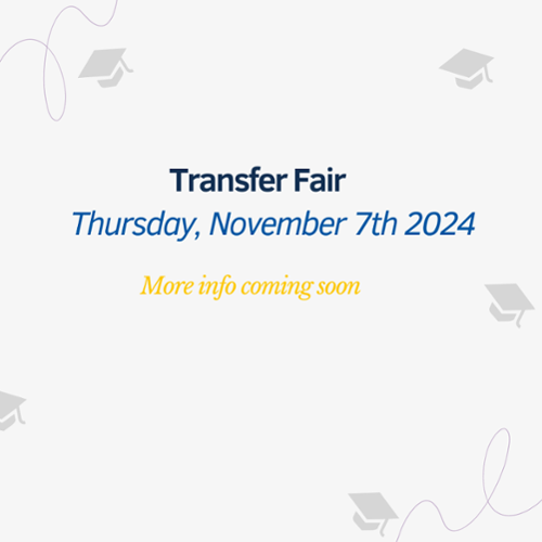 visual image  of the upcoming Fall 24 Transfer Fair 